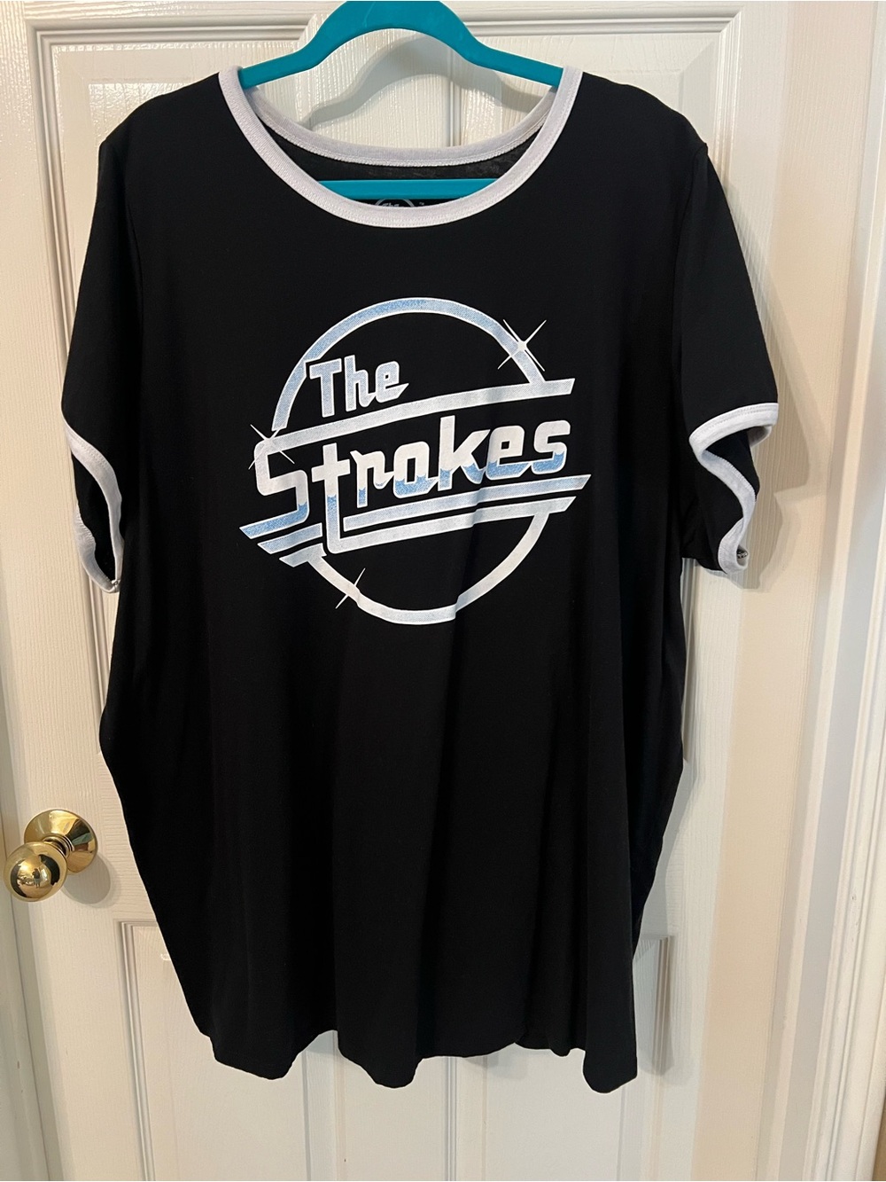 The Strokes Black Graphic Tee with White Trim